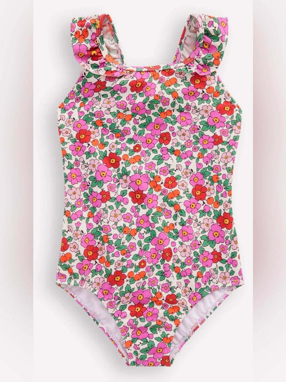 Mini Boden Hallie Frill Strap Swimsuit, 3-4 years